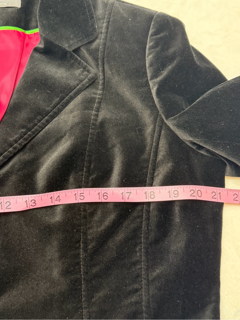 Vintage Y2K Liz Claiborne Black Cotton Velvet Blazer 14 Dark Academia Equestrian - Picture 7 of 15